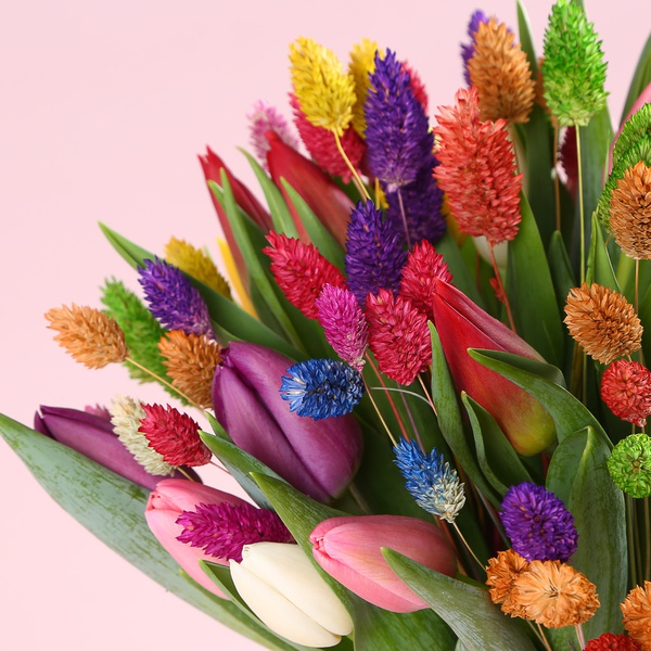 Bouquet “25 Tulips with Phalaris”