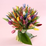 Bouquet “51 Tulips with Colored Oats”