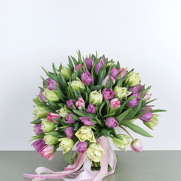 Bouquet of 75 double tulips