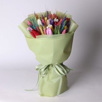 Bouquet of 25 tulips with wheat mix