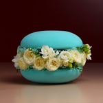 Floral composition in turquoise macaroon, M