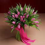 Bouquet of 51 pink tulips