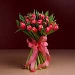 Bouquet of 51 pink peony tulips