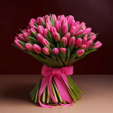 Bouquet of 101 pink tulips