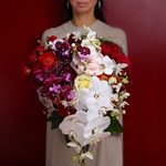 Cascading bouquet with phalaenopsis