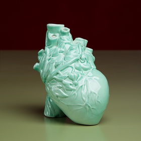 Керамическая ваза "Сердце" бирюзовая