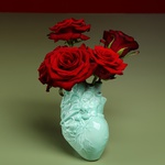Керамічна ваза "Серце" бірюзова