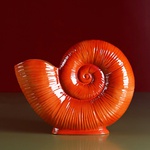 Ceramic vase "Moon Spiral" amber