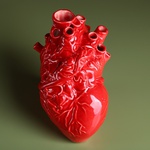 Керамическая ваза "Сердце" красная