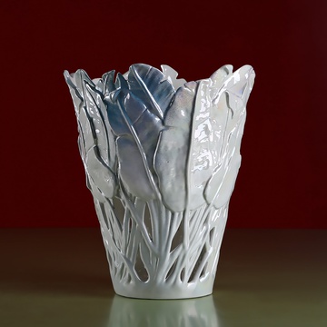 Керамічна ваза "Botanical Touch" жемчужна