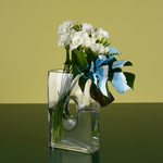 Glass vase with decorative hole