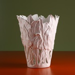 Ceramic vase "Botanical Touch" white with holes