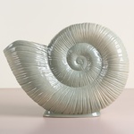 Ceramic vase "Lunar spiral" grey, large