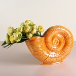 Ceramic vase "Lunar spiral" orange, large