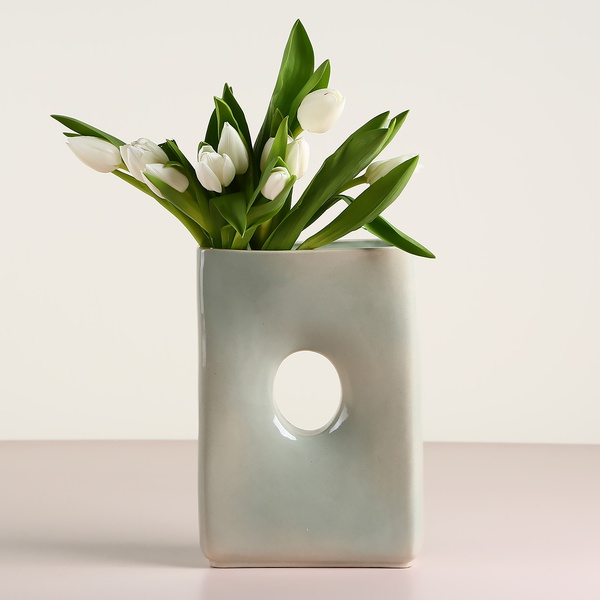 Ceramic vase "Spirit" grey