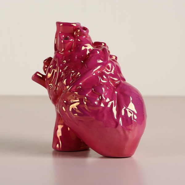 Керамічна ваза "Серце" малинова