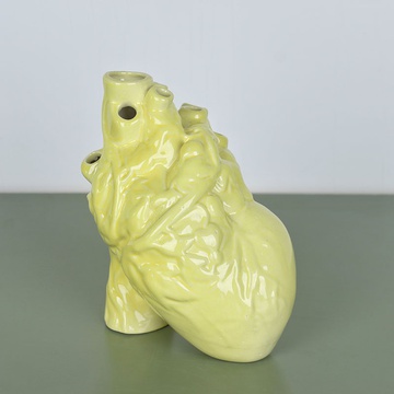 Керамическая ваза "Сердце" желтая