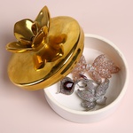 Glazed ceramic box, golden