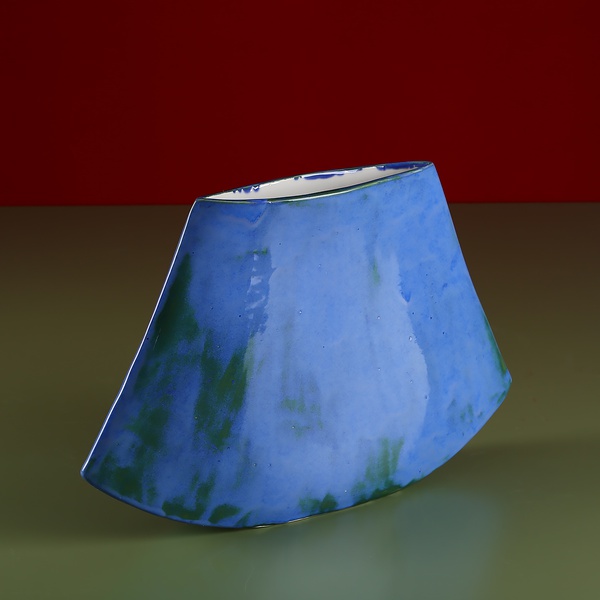 Керамическая ваза "Японский стиль" лазурная