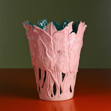 Ceramic vase "Botanical Touch" pink