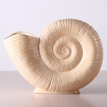 Ceramic vase "Moon Spiral" beige, large