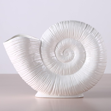 Ceramic vase "Moon Spiral" white, large