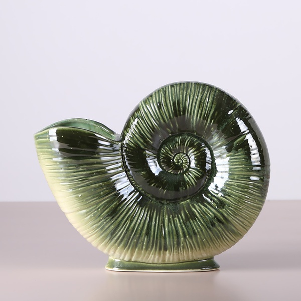 Керамічна ваза "Місячна спіраль" зелений градієнт