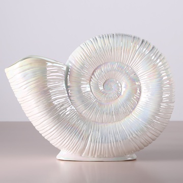 Ceramic vase "Moon Spiral" mother-of-pearl, large
