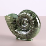 Ceramic vase "Moon Spiral" green gradient