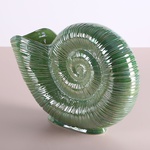 Ceramic vase "Lunar spiral" mint-pearl, large