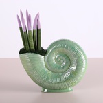 Ceramic vase "Moon Spiral" mint-pearl