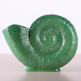 Ceramic vase "Moon Spiral" green, large