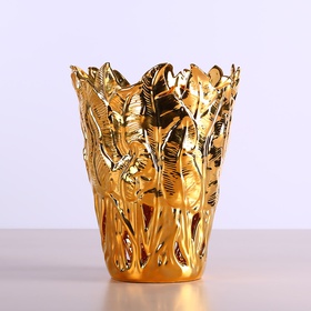 Vase with leaves "BOTANICAL TOUCH" gold