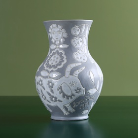 Vase Glechik, grey-white matte