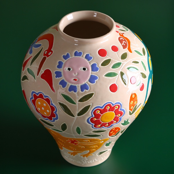 Vase Horshchyk medium, colored