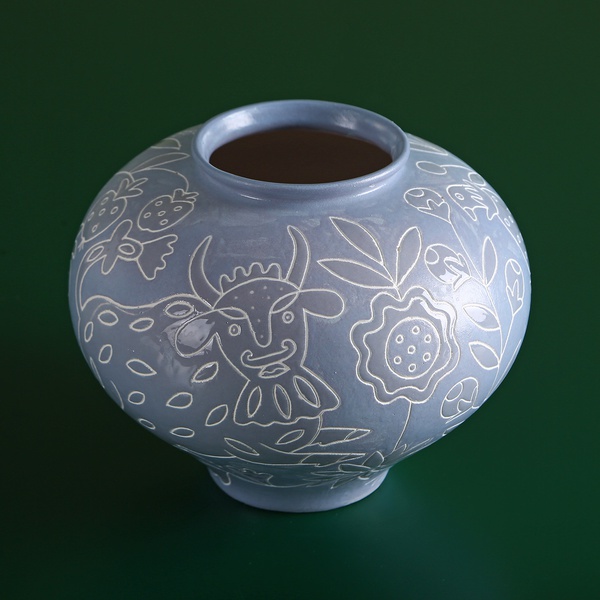 Vase Horshchyk small, grey matte