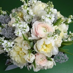Bouquet with white peonies