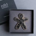 Авто диффузор Mr&Mrs Fragrance Niki Crystal с чёрными кристаллами Swarovski в золотой оправе