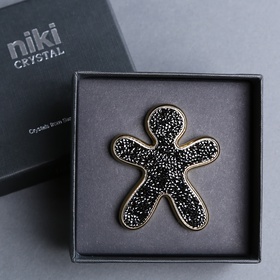 Auto Diffuser Mr&Mrs Fragrance Niki Crystal with Black Swarovski Crystals in Gold