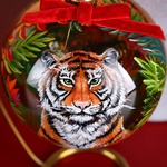 Новорічна куля "Тигр рудий в джунглях"