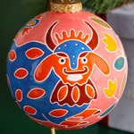Новогодний керамический шар "Бык"