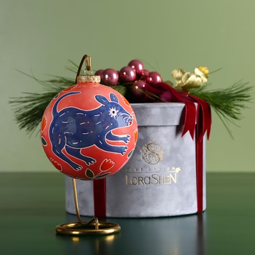 Новогодний керамический шар "Мышь"