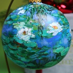 Christmas ball "Water Lilies 2" Claude Monet in stained glass technique