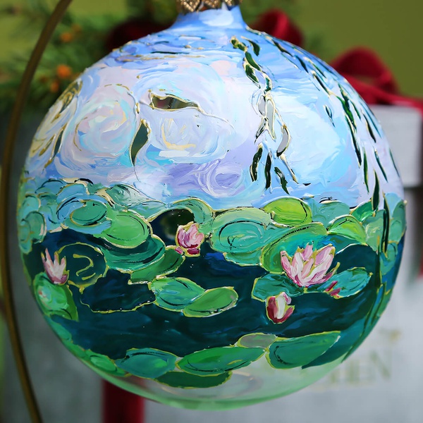 Christmas ball "Water Lilies 3"  Claude Monet  in stained glass technique