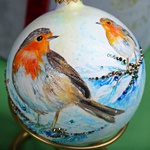 Christmas ball  "Robin"