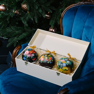 Christmas balls set  "Dutch flowers"