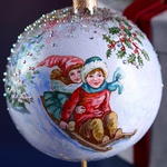 Christmas ball "Children on a sleigh"
