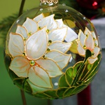 Christmas ball "Lily" in stained glass technique