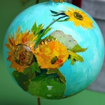 Новорічна куля "Соняшники" Ван Гог  у вітражній техніці