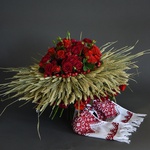 Ethno bouquet-wreath with spikelets